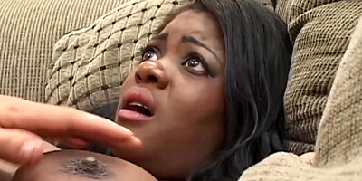 Black girl is having a hardcore anal sex with a guy she has just met