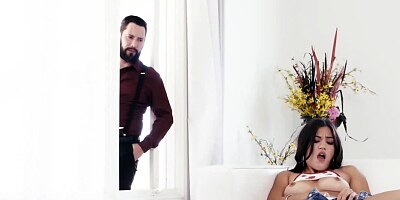 Smart coquette seduces voyeur who really wants to fuck her