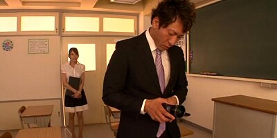 Beautiful Japanese babe Rio horny teacher gets cock