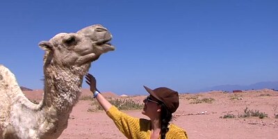 Pretty girl has sex on sandy beach