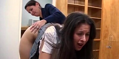Sarah spanked otk and with the hairbrush on her barebottom