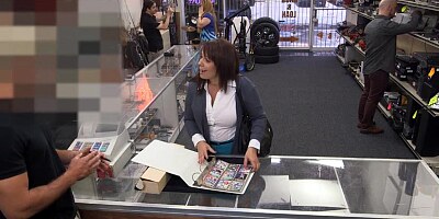 Busty wife sells husband stuff n fucked hard in the pawnshop