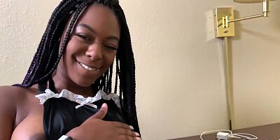 Big ass, ebony slut is working as a maid, but often having anal sex while at work