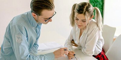 Russian botanist during class Fucks young student with two ponytails