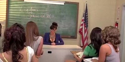 Lesbian orgy in the classroom