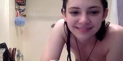 Shaved Teen Goes Wild In The Shower