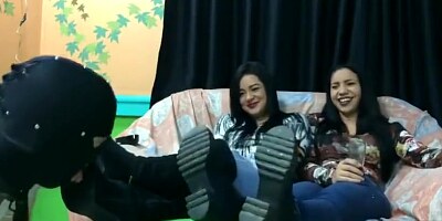 Brazil feet, boot worship for 2 mistresses, POV humiliation