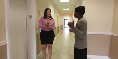 BBW White girl sucking and fucking big black cock