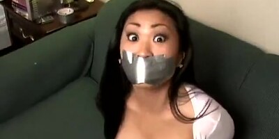 Asian girl tape gagged and fondled