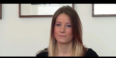 A pretty hungarian girl with tight fit body does a casting