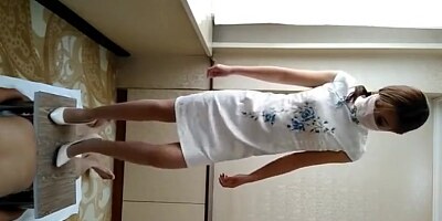 Chinese goddess cock trample footjob