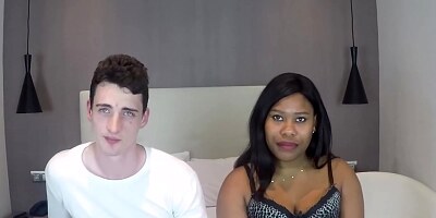 Lucia is making her first porn video and doing her best to make her partner cum
