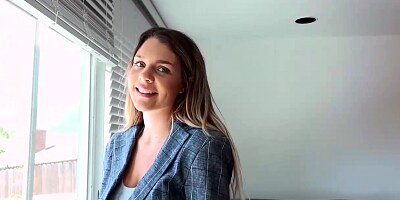 Gabbie Carter is sucking cock like a real pro and rubbing it with her big boobs