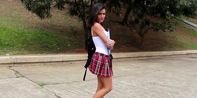 Brazilian college girl gets fucked by two