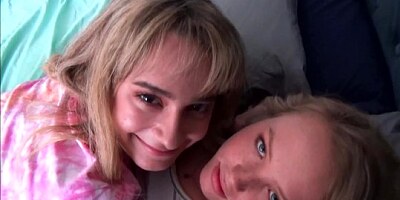 Two young blonde has not denied the other in shooting homemade Threeso