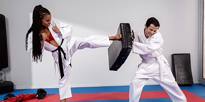 Kira Noir & Ricky Spanish in Fighting Foot Domination - BRAZZERS