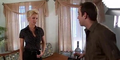 Blonde big tits mature milf with long legs