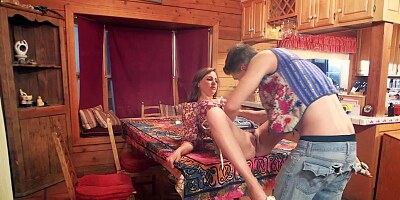 Aroused buddy drags innocent teen into rough sex encounter