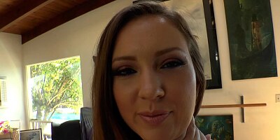 A bimbo that loves fooling around with toys smiles as she dances