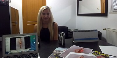 Blonde Model Sucks Agent for a Better Job
