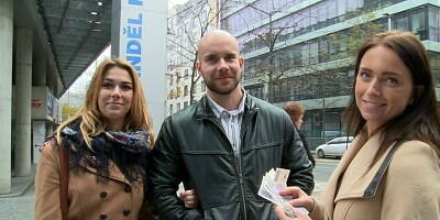 Amazing Busty Teen and Her BF Gets Money for Public SEX