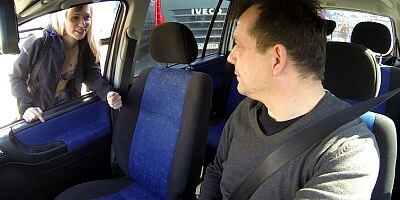 Tattoed Slutty Teen Fucked in Parking Lot