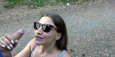 Teen Doing Yoga, Public Blowjob Of Big Cock In The Park!