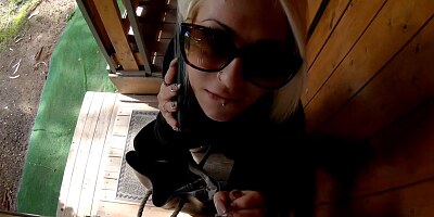 Neighbor Catches Me Masturbating And Decides To Help Me While On The Phone With Her Husband 4k