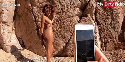 MyDirtyHobby - Luna Corazon sucking her friends cock at the beach and almost got caught by stranger