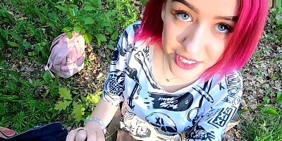 Girl Gets Fucked by a Stranger in the Forest, after a Quarrel with her BF