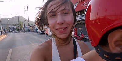Tourist Fell for my Motorbike and got Hot Sex and Cum on her Chest